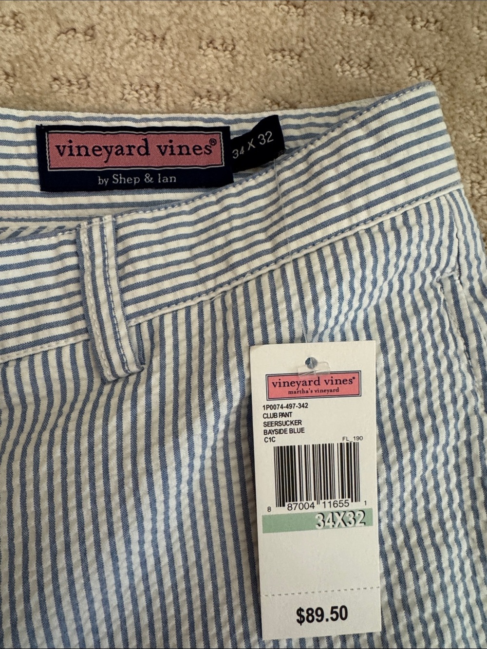 NWT Vineyard Vines Men's Seersucker Pants - Picture 4 of 6